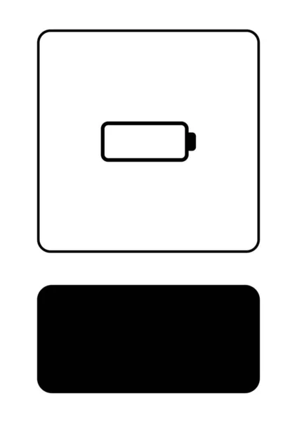 Ícone Ilustrado Isolado em Fundo - Bateria Vazia — Vetor de Stock