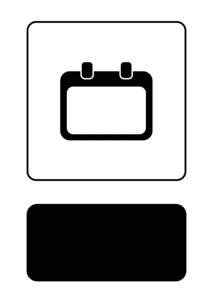 Icono ilustrado aislado sobre un fondo - Calend redondeado vacío — Vector de stock