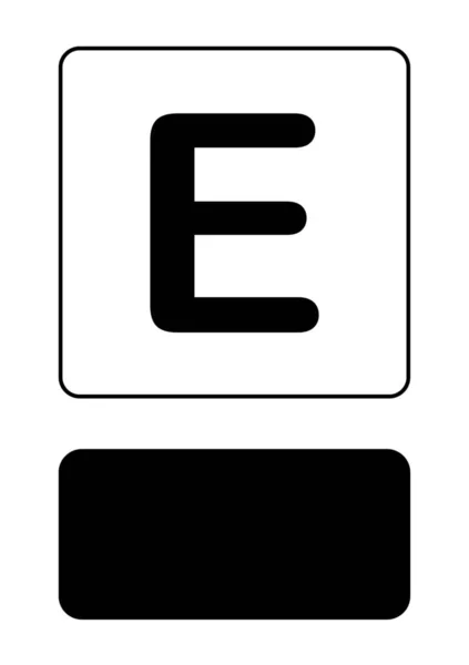 Icono ilustrado aislado sobre un fondo - E — Vector de stock