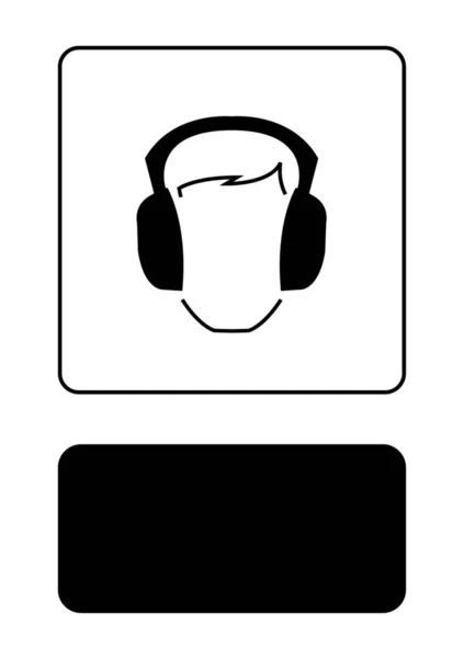 Icono Ilustrado Aislado en Antecedentes - Ear Defenders Protec — Vector de stock