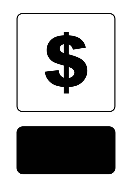 Geïllustreerd pictogram geïsoleerd op een achtergrond-dollar teken — Stockvector