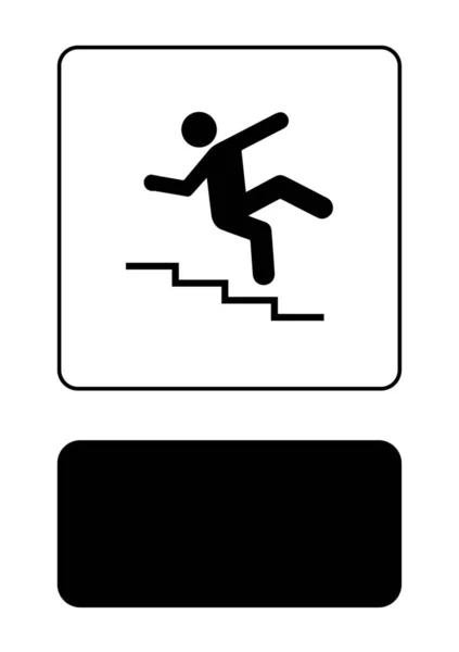 Icono ilustrado aislado sobre un fondo - Escaleras de peligro — Vector de stock