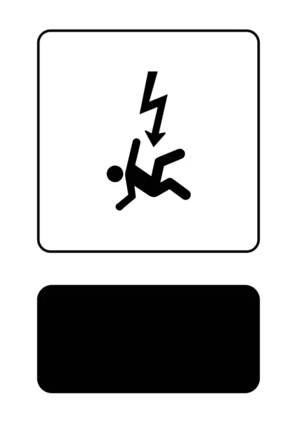 Icono ilustrado aislado sobre un fondo - Peligro de electricidad — Archivo Imágenes Vectoriales