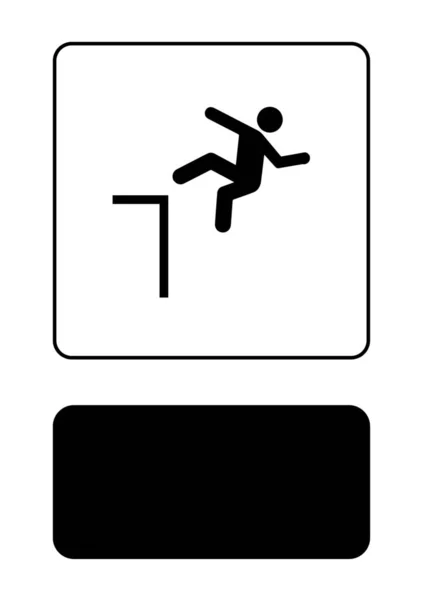 Icono ilustrado aislado sobre un fondo - Peligro de caída — Vector de stock