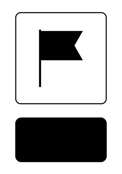 Ícone Ilustrado Isolado em Fundo - Cortar Bandeira —  Vetores de Stock