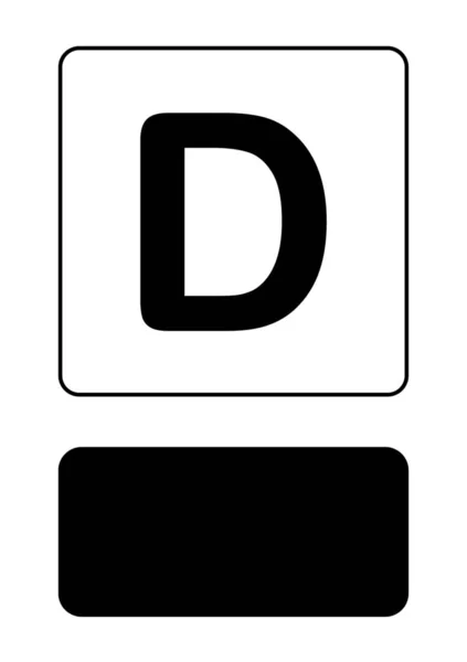 Icono ilustrado aislado sobre un fondo - D — Vector de stock
