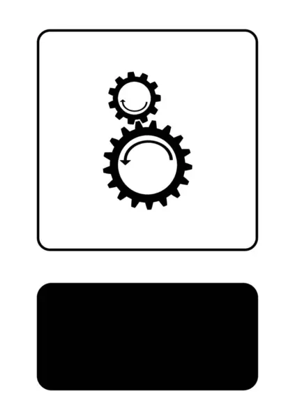 Ілюстрована ікона ізольована на тлі - Counter Roting Cog — стоковий вектор