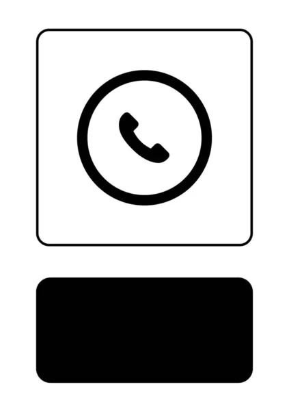 Illusztrált ikon izolált a háttér-kör telefon vázlat — Stock Vector