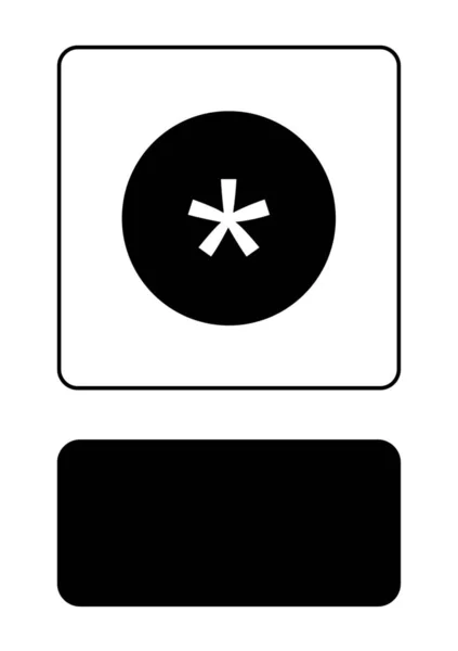 Illusztrált Icon izolált a háttér-kör Asterisk kitöltése — Stock Vector