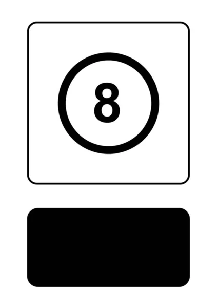 Icono ilustrado aislado sobre un fondo - Esquema del círculo 8 — Vector de stock
