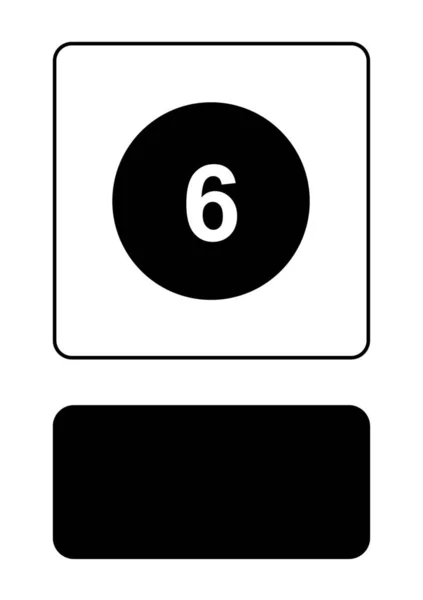 Icona illustrata isolata su uno sfondo - Cerchio 6 Riempito — Vettoriale Stock
