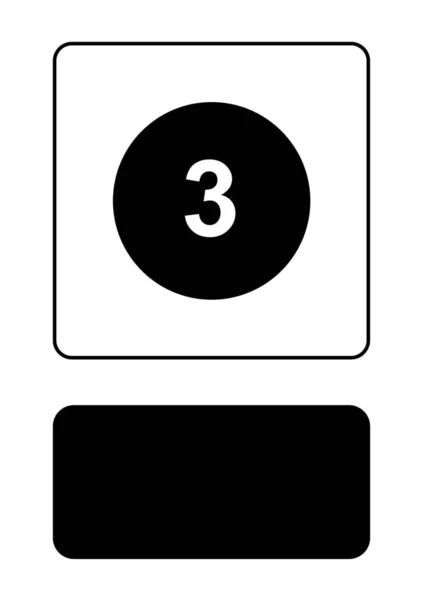 Icône illustrée isolée sur un fond - Cercle 3 rempli — Image vectorielle
