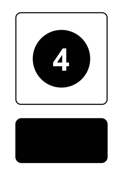 Ikona ilustrowana na białym tle-okrąg 4 wypełniony — Wektor stockowy