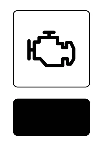 Geïllustreerd icoon geïsoleerd op een achtergrond-Controleer het motor lampje — Stockvector