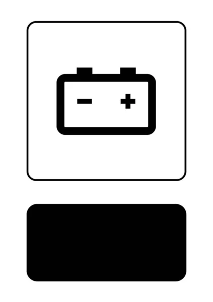 Icona illustrata isolata su sfondo - Allarme batteria — Vettoriale Stock