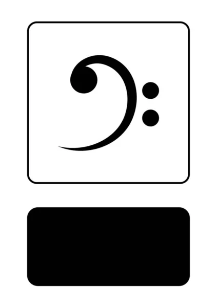 Illustrerad ikon isolerad på en bakgrund-Bass Clef — Stock vektor