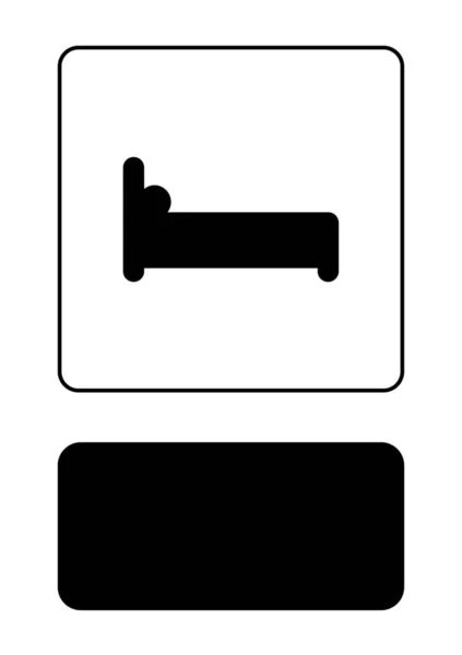 背景上隔离的插图图标 - 床 — 图库矢量图片