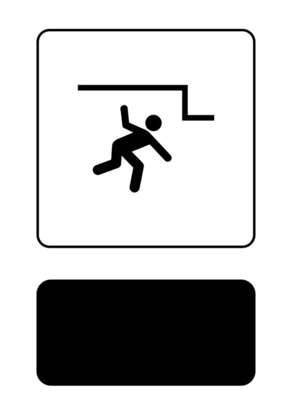 Icono ilustrado aislado sobre un fondo - Cuidado con el techo bajo — Vector de stock
