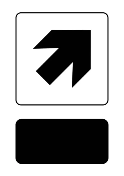 Icono ilustrado aislado en un fondo - Flecha hacia arriba a la derecha — Archivo Imágenes Vectoriales