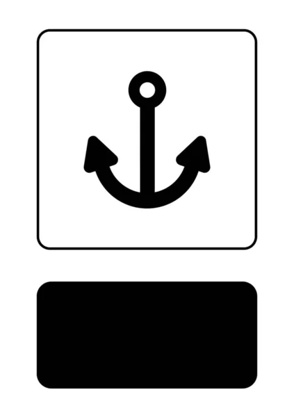 Ikona ilustrowana na białym tle-kotwica — Wektor stockowy