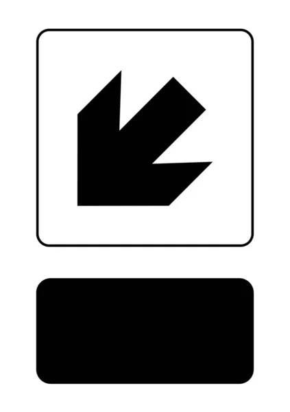 Ikona ilustrowana na białym tle-Strzałka w dół w lewo — Wektor stockowy