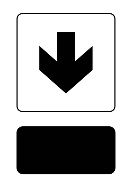 Ícone ilustrado isolado em um fundo Seta para baixo —  Vetores de Stock