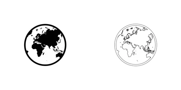 Icône illustrée isolée sur un fond - World Europe Asia Oc — Image vectorielle