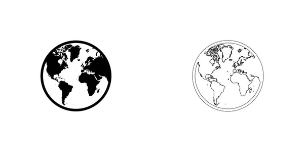 Icône illustrée isolée sur un fond - Monde Amérique du Nord — Image vectorielle