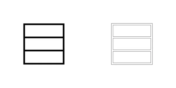 Icône illustrée isolée sur un fond - Web Wireframe Triple — Image vectorielle