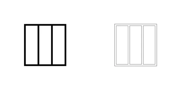 Icône illustrée isolée sur un fond - Web Wireframe Triple — Image vectorielle