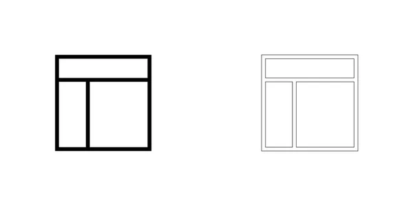 Ícone ilustrado isolado em um fundo - Web Wireframe Split — Vetor de Stock