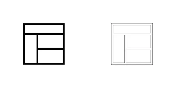 Icône illustrée isolée sur un fond - Web Wireframe 4 Way — Image vectorielle