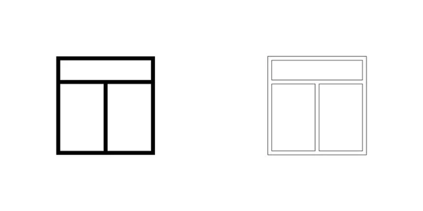 Bebildertes Symbol isoliert auf einem Hintergrund - Web Wireframe 3-Wege — Stockvektor