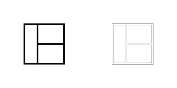 Bebildertes Symbol isoliert auf einem Hintergrund - Web Wireframe 3-Wege — Stockvektor