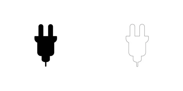 Icono ilustrado aislado sobre un fondo - Plug universal — Archivo Imágenes Vectoriales