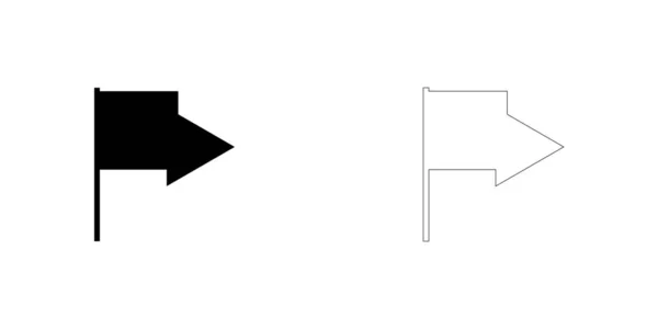Εικονογραφημένο εικονίδιο απομονωμένο σε φόντο-τριγωνική σημαία κυματιστό — Διανυσματικό Αρχείο