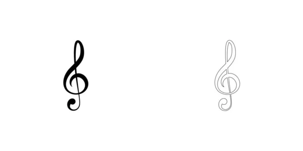 Illustrated Icon Isolated on a Background - Treble Clef — Stock Vector