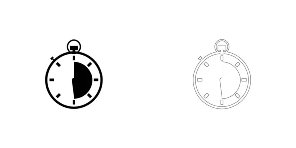 Geïllustreerd pictogram geïsoleerd op een achtergrond-stopwatch half compl — Stockvector