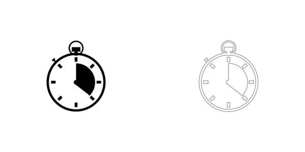 Geïllustreerd pictogram geïsoleerd op een achtergrond-stopwatch 3 eighths — Stockvector