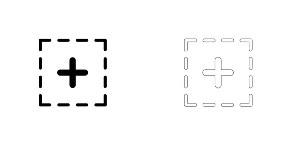 Icona illustrata isolata su uno sfondo - Quadrato Plus — Vettoriale Stock