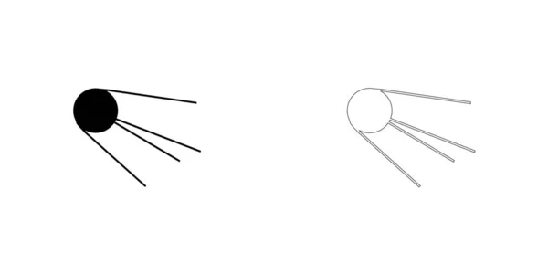 Icona illustrata isolata su uno sfondo - Sputnik — Vettoriale Stock