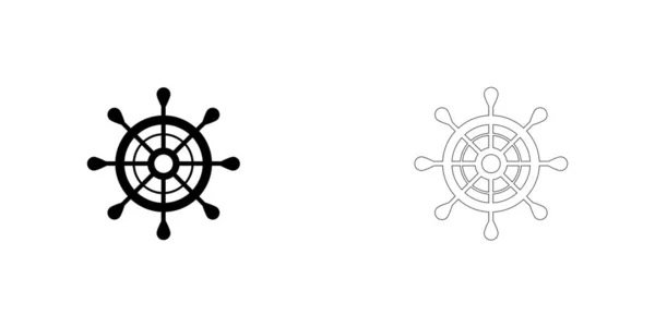 Illustrerad ikon isolerad på en bakgrund-skepps hjul — Stock vektor