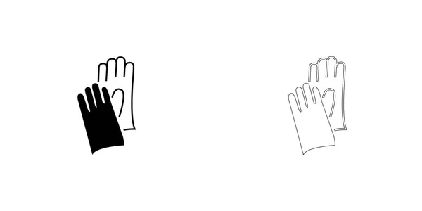 Ілюстрована ікона ізольована на тлі - рукавички безпеки — стоковий вектор