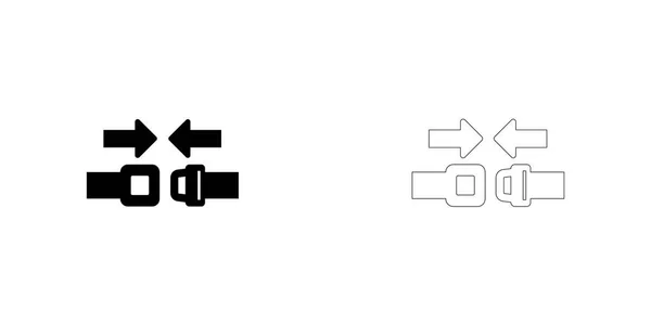 Icono ilustrado aislado sobre un fondo - Hebilla de cinturón de seguridad — Archivo Imágenes Vectoriales