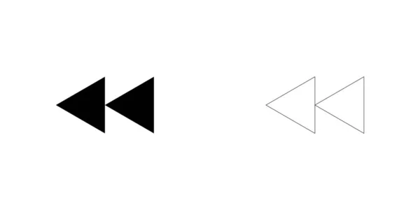 Illustriertes Symbol isoliert auf einem Hintergrund - zurückspulen — Stockvektor