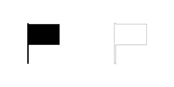 Ilustrované ikony izolované na pozadí – obdélníkový praporek — Stockový vektor