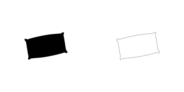 Icône illustrée isolée sur un fond - Oreiller — Image vectorielle