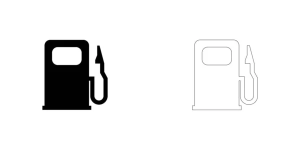 Icono ilustrado aislado sobre fondo - Bomba de gasolina ligera — Archivo Imágenes Vectoriales