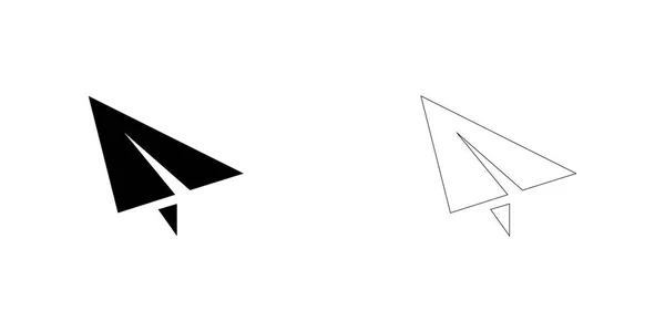 Иллюстрированная икона на заднем плане - Paper Airplane — стоковый вектор