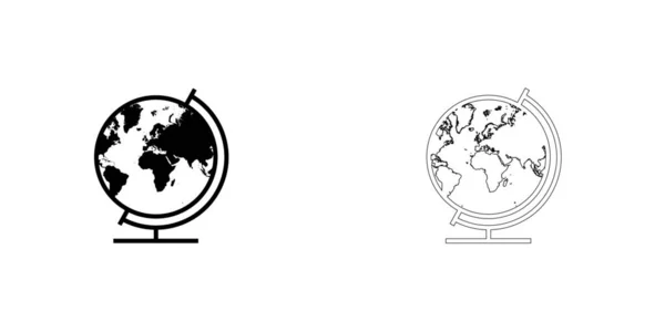 Icône illustrée isolée sur un fond - Globe Amérique du Nord — Image vectorielle